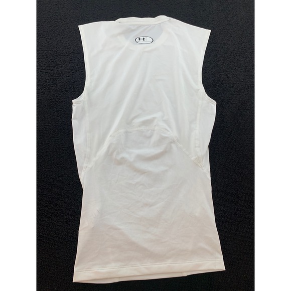 Under Armour Heatgear Compression Sleeveless Tank Top White SM Men's - Picture 2 of 5